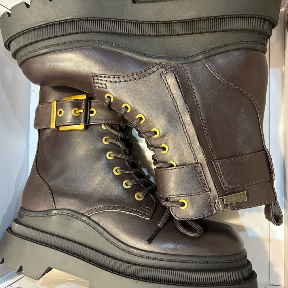 Michael Kors Chocolate Leather Colby Bootie